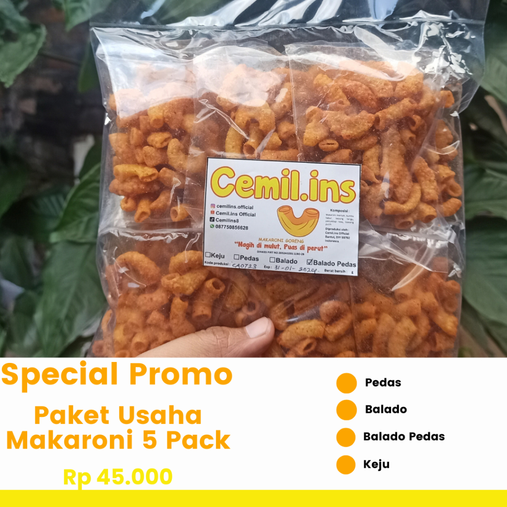 

PAKET USAHA 5 PACK MAKARONI GORENG BANTET | CEMILAN MURAH