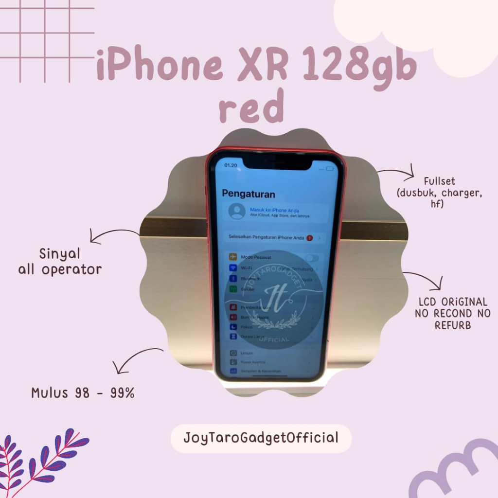 iPhone Xr 128gb Red Fullset Lcd Original 100% Mulus No Recond No Refurb