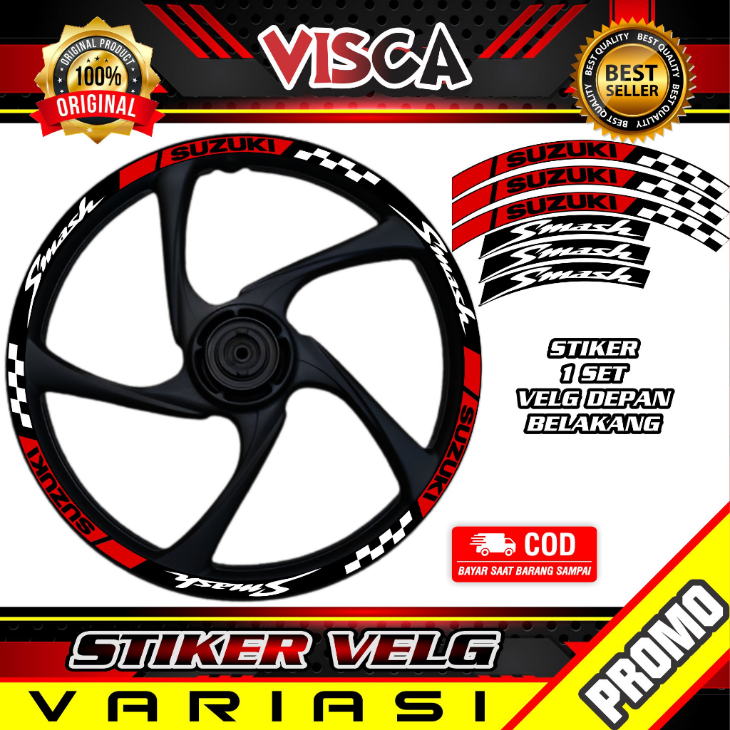 Stiker Velg List Velg Motor Stiker Velk Smash Racing Flag