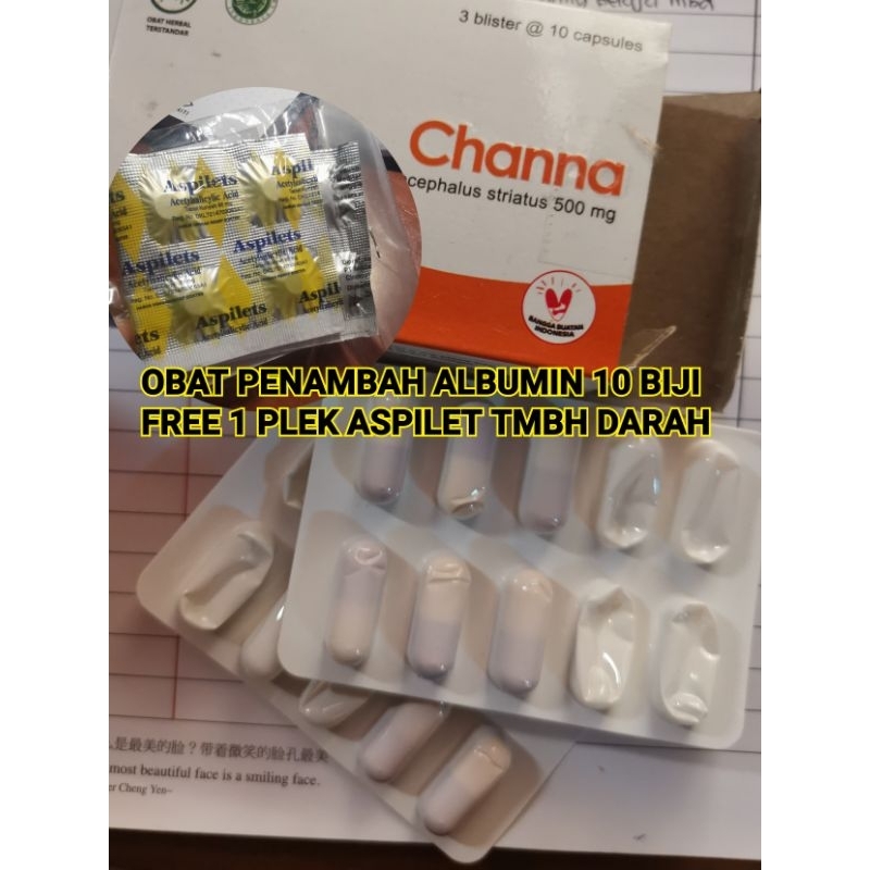 CHANNA OBAT ALBUMIN PRELOVED 10 BIJI EXP 2025 FREE 1 PLEK ASPILET