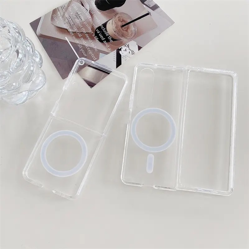 Best Seller!!!! Case Magsafe Akrilik SAMSUNG Z FLIP Z FOLD 3 4 5 Magnetic Case Clear Hybrid Bumper Casing