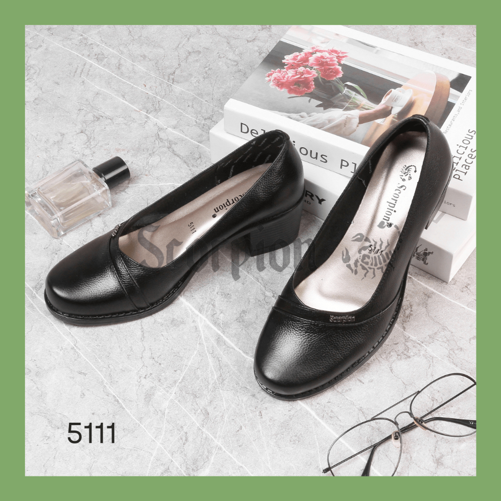 Sepatu Scorpion - 5111 Sepatu Kulit Pantofel Wanita Hak 5cm