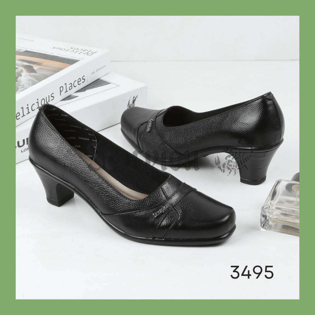 Sepatu Scorpion - 3495 Sepatu Kulit Pantofel Wanita Hak 5cm