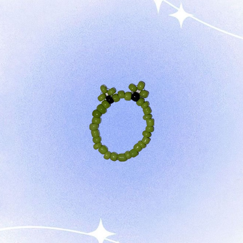 CINCIN RING FROG KODOK BEADS MANIK CUSTOM