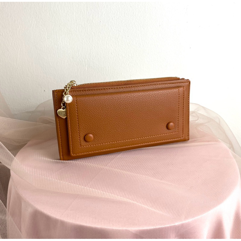 Long Wallet Import Premium Pierre Loues / Dompet Panjang Premium Impor Pierre Loues in Brown