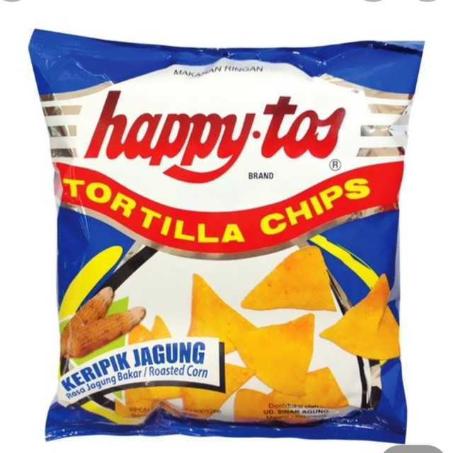 

Happy Tos Tortilla Chips Biru Jagung Bakar 55 gr