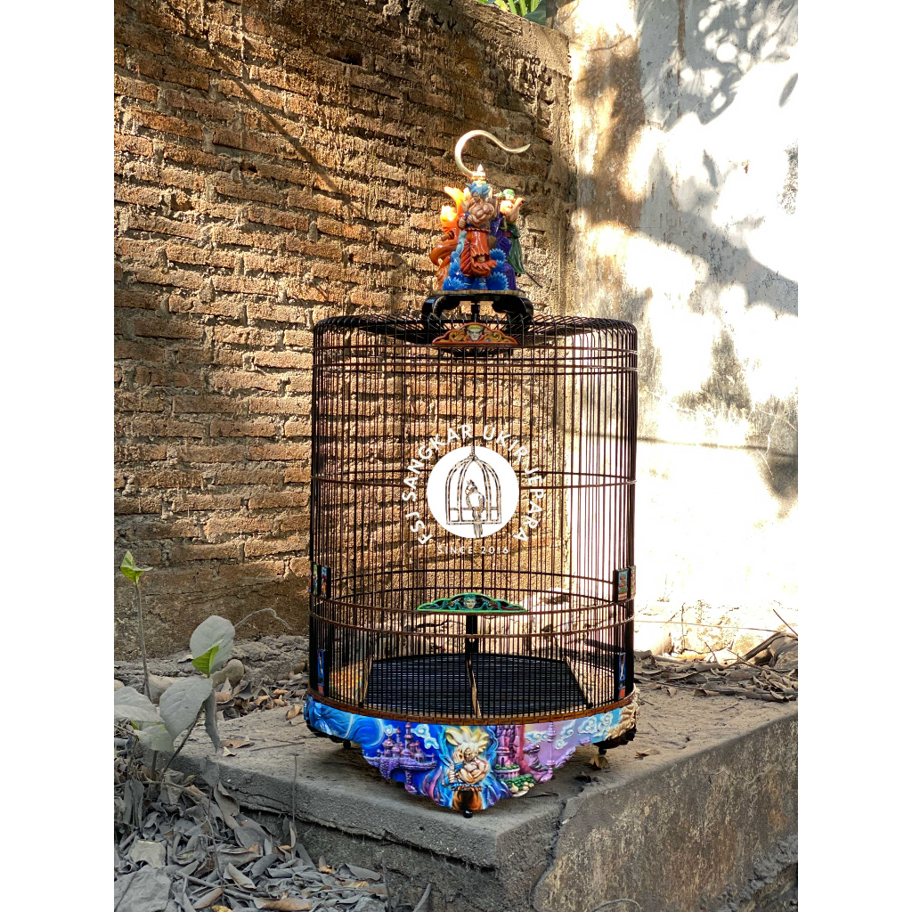 Sangkar murai ukir 3D Bahan kayu No.2