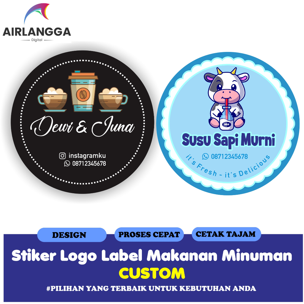 

Cetak Stiker Logo Label Makanan Minuman Bahan Sticker Bontak
