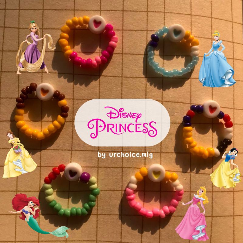 Cincin Manik Manik Disney Princess Beads Ring Disney Princess