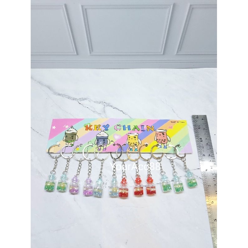 GANTUNGAN KUNCI AKRILIK LUCU (12PCS) GANTUNGAN KUNCI UNIK GANCI KOLEKSI KADO SOUVENIR HADIAH GROSIR_