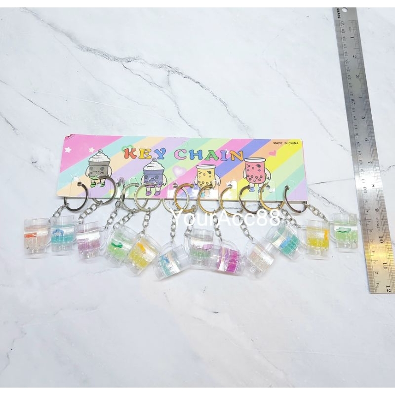 GANTUNGAN KUNCI AKRILIK GELAS (12pcs) GANTUNGAN KUNCI LUCU GANTUNGAN KUNCI UNIK GANCI KOLEKSI KADO S