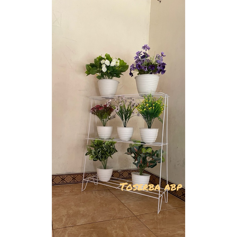 Rak bunga  besi susun 3