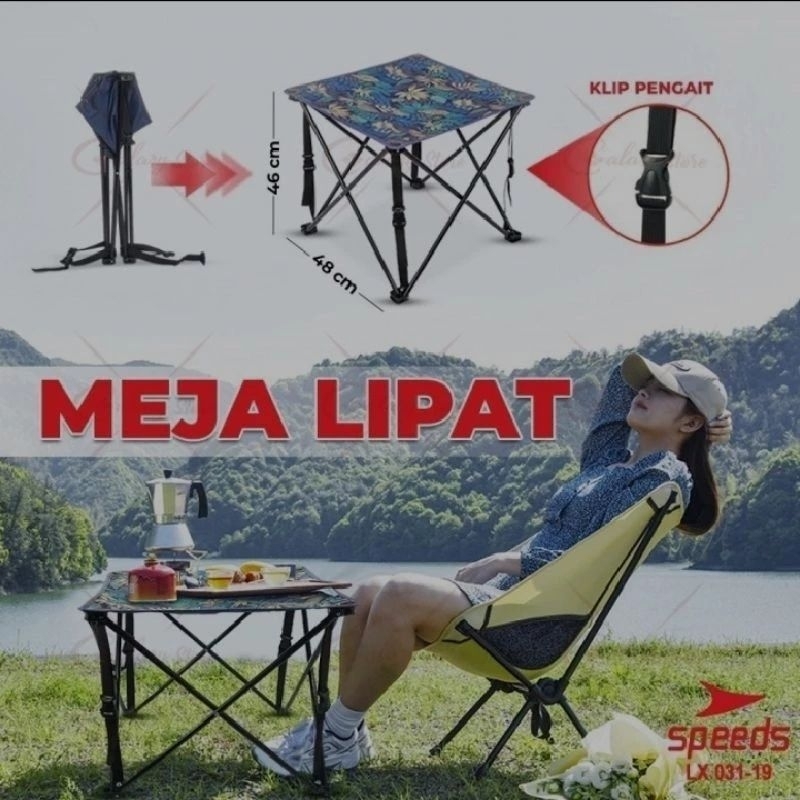 SPEEDS MEJA LIPAT PORTABLE MEJA LIPAT CAMPING INDOOR OUTDOOR VIRAL