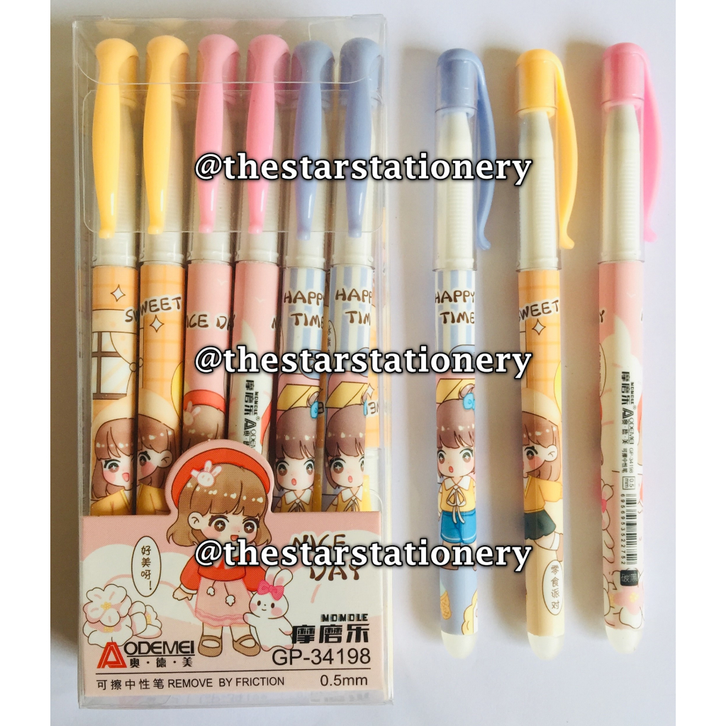 (1 Biji) GROSIR Erasable Gel Pen Aodemei GP-34198 0.5 mm Gel Pen / Erasable Aodemei