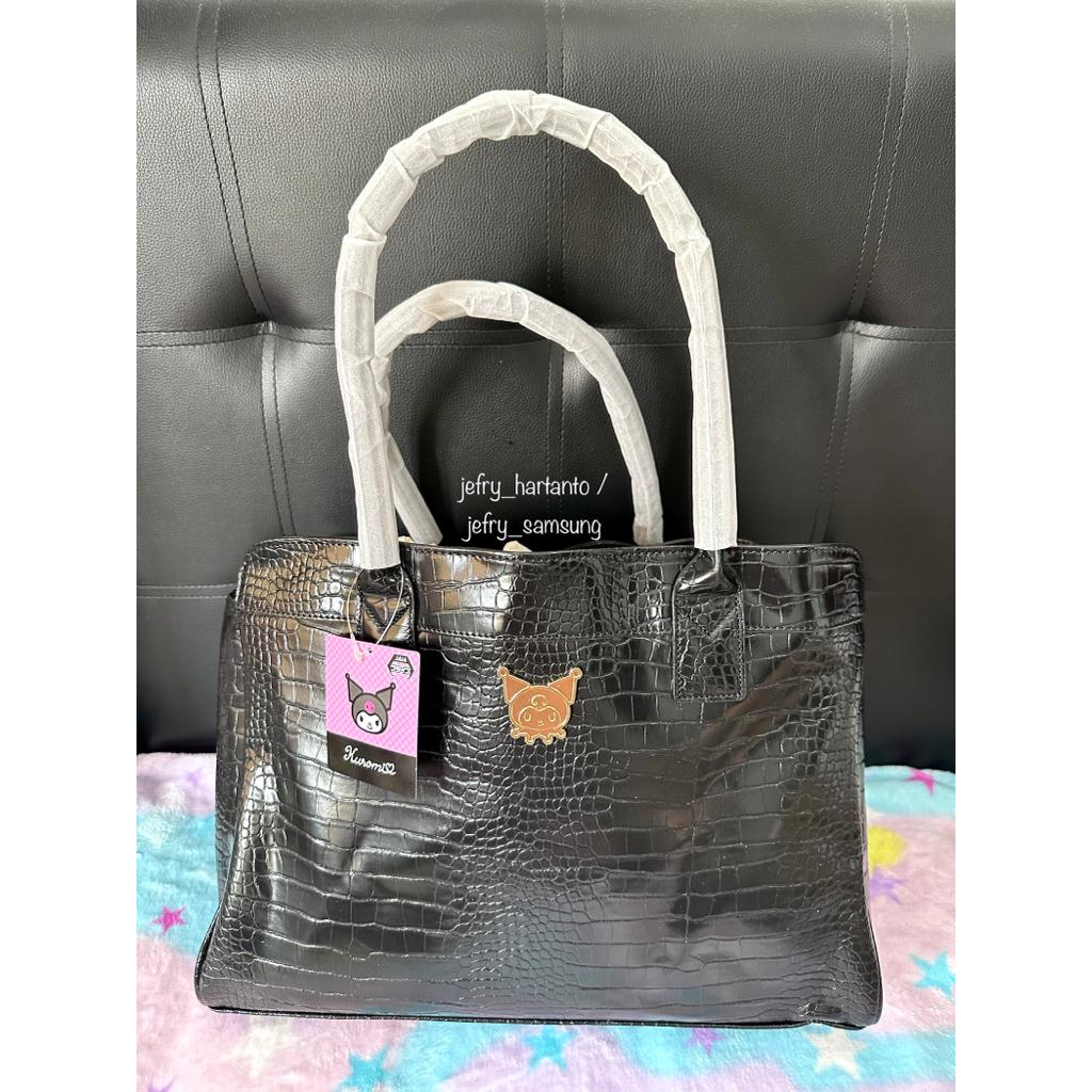 Tas Boneka Kuromi Faux Crocodile Leather Shoulder Bag Original Sanrio Jepang Japan Kulit Buaya Imita