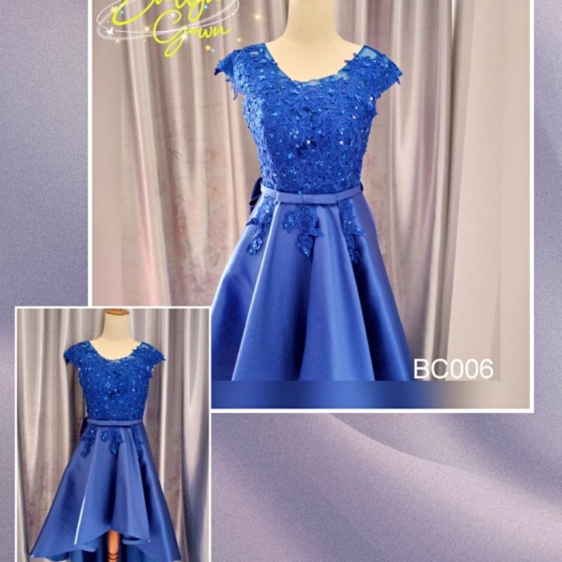 dress/gaun pesta biru preloved