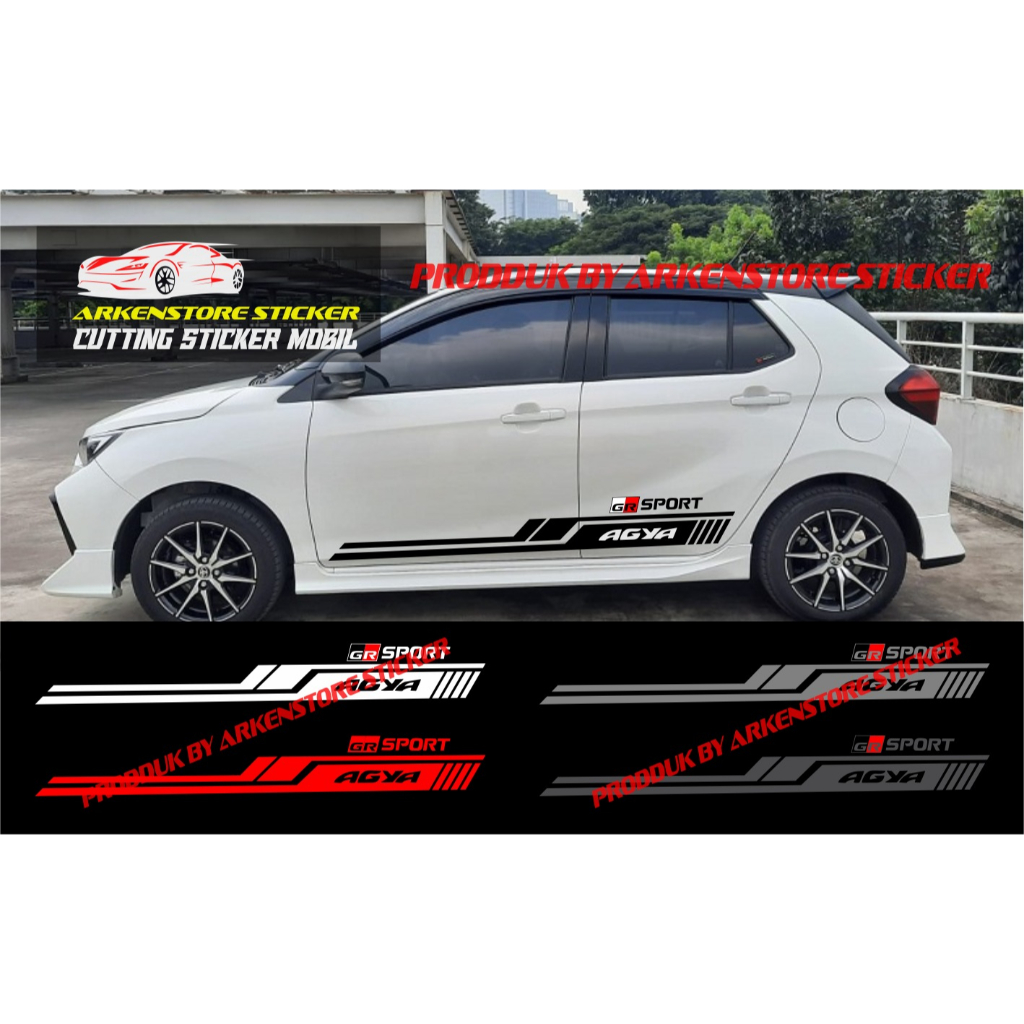 STICKER STICKER MOBIL AGYA GR SPORT CUTTING STICKER MOBIL TOYOTA AGYA GR SPORT