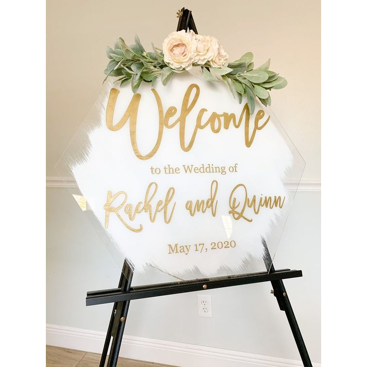 Welcome Sign Acrylic Wedding / Dekorasi Lamaran / Wedding Sign Acrylic Akrilik