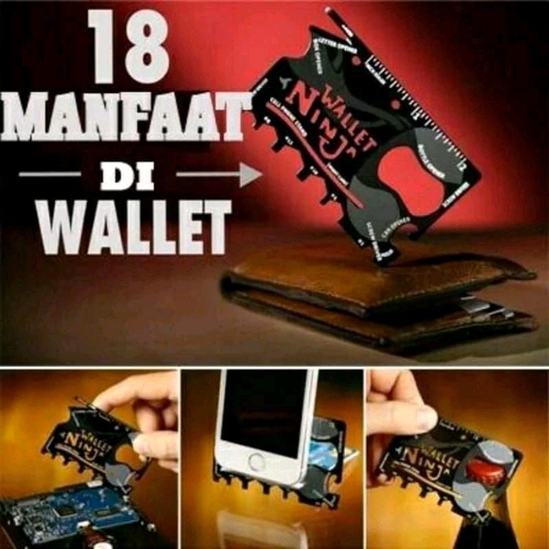 18in1 tools Serbaguna Magic Wallet Ninja Credit Card kartu ATM Tools ajaib Serbaguna 18in1 tools Magic Wallet Ninja Tempat kartu Credit Card ATM (PT)