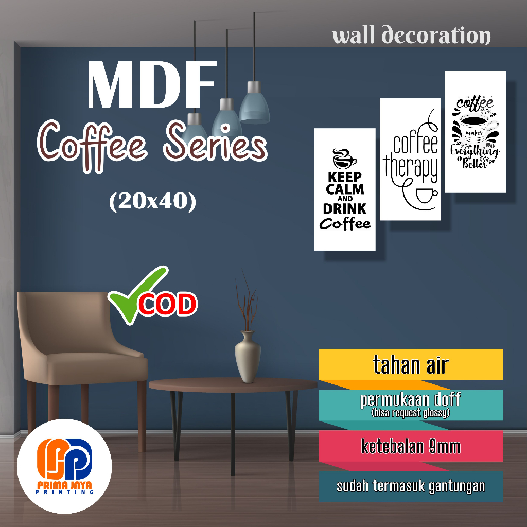 [ 20x40 ] MDF / WALL DECORATION / HIASAN DINDING COFFEE SERIES