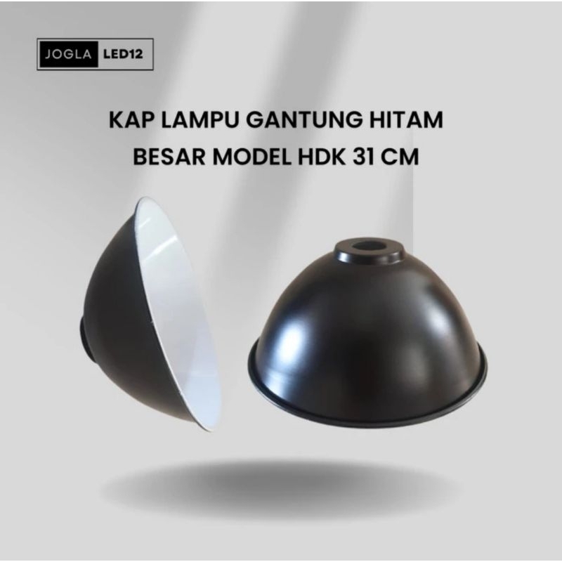 Kap Lampu Gantung / Tebeng Lampu Gantung Hitam Besar Type HDK
