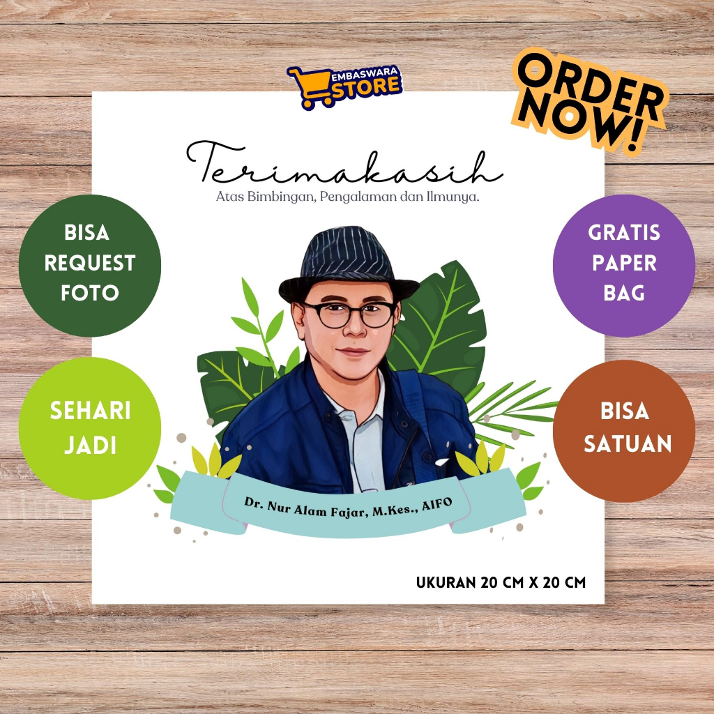 KADO GURU DOSEN HIASAN DINDING WALL DECOR CUSTOM [FREE PAPERBAG]