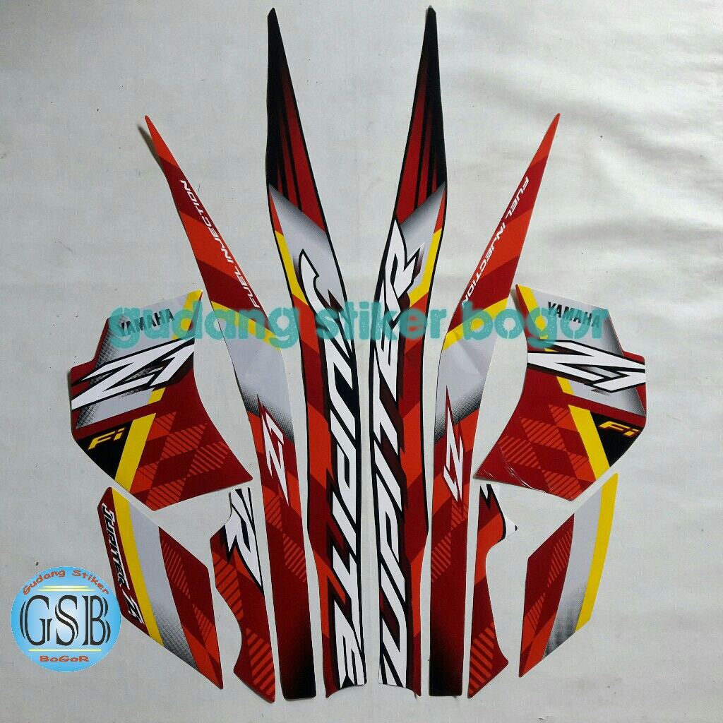 STIKER STRIPING MOTOR JUPITER Z1 2022 HITAM-MERAH