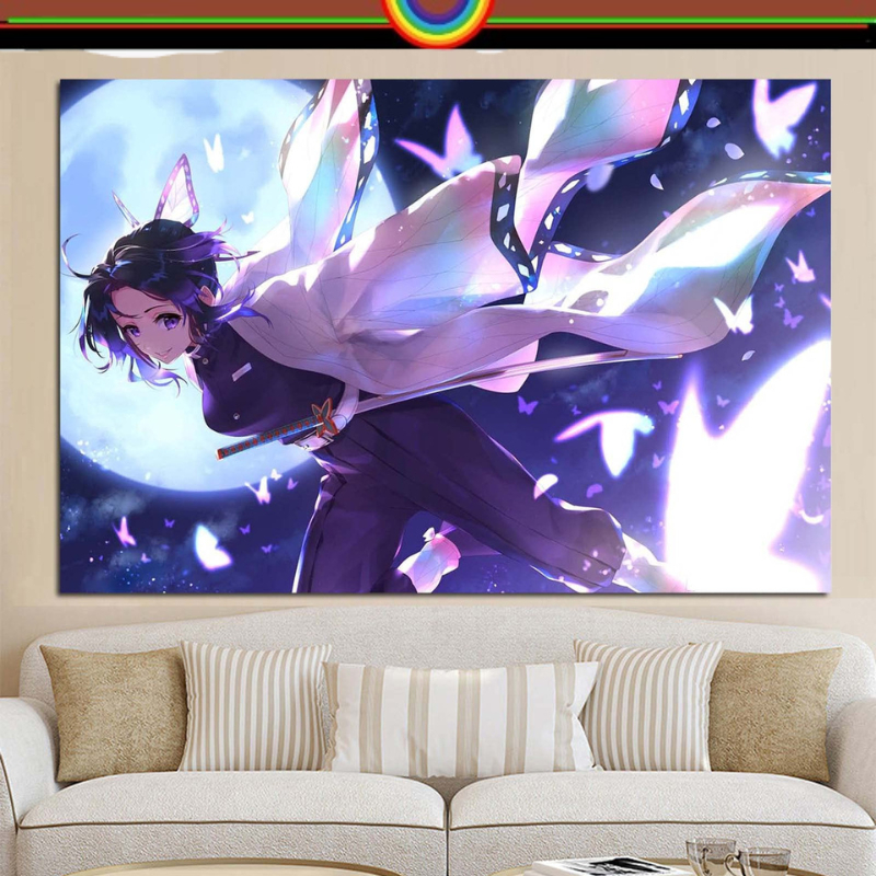 POSTER KAIN ANIME DEMON SLAYER HIASAN DINDING BACKGROUND BACK GROUND LATAR BELAKANG DEKORASI RUMAH T