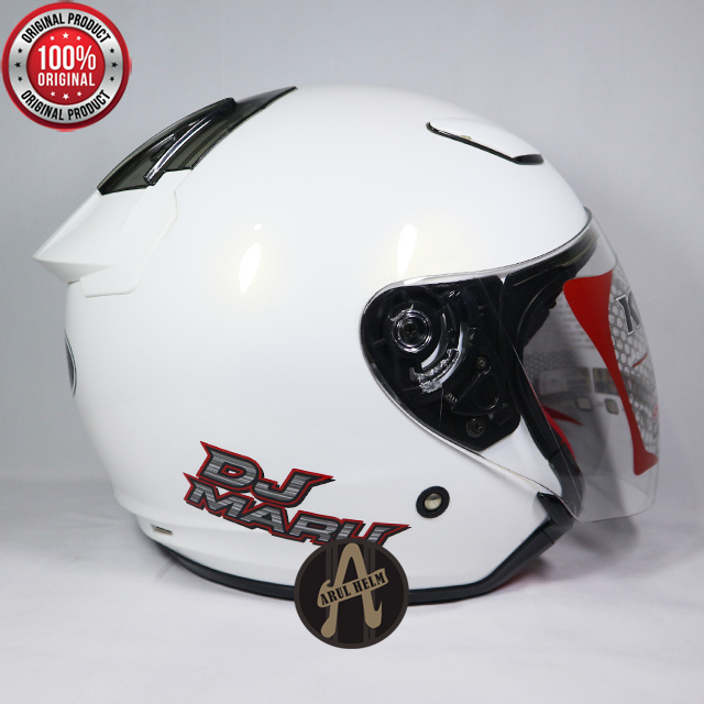 HELM KYT DJ MARU WHITE ASLI ORIGINAL KYT