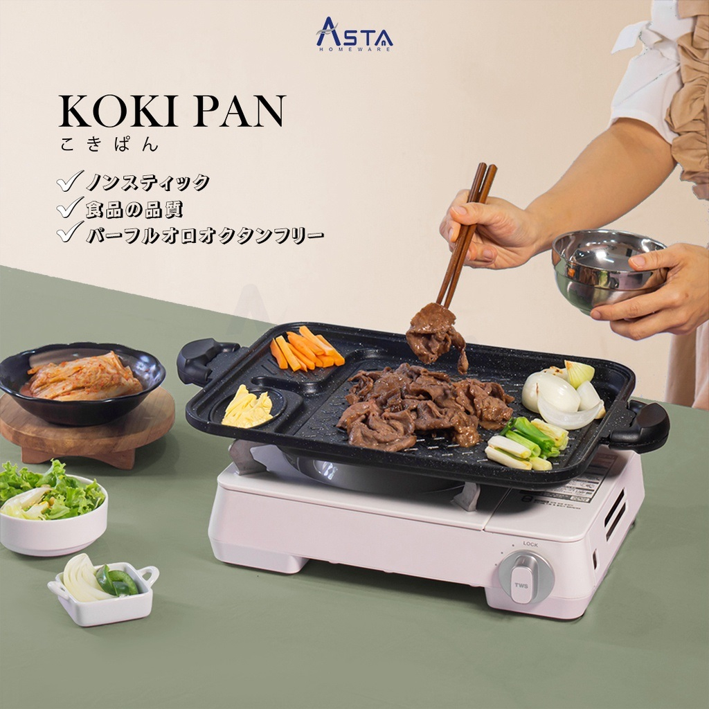 Grill Pan Pemanggang - Panggangan BBQ Sosis Serbaguna Koki Pan Square