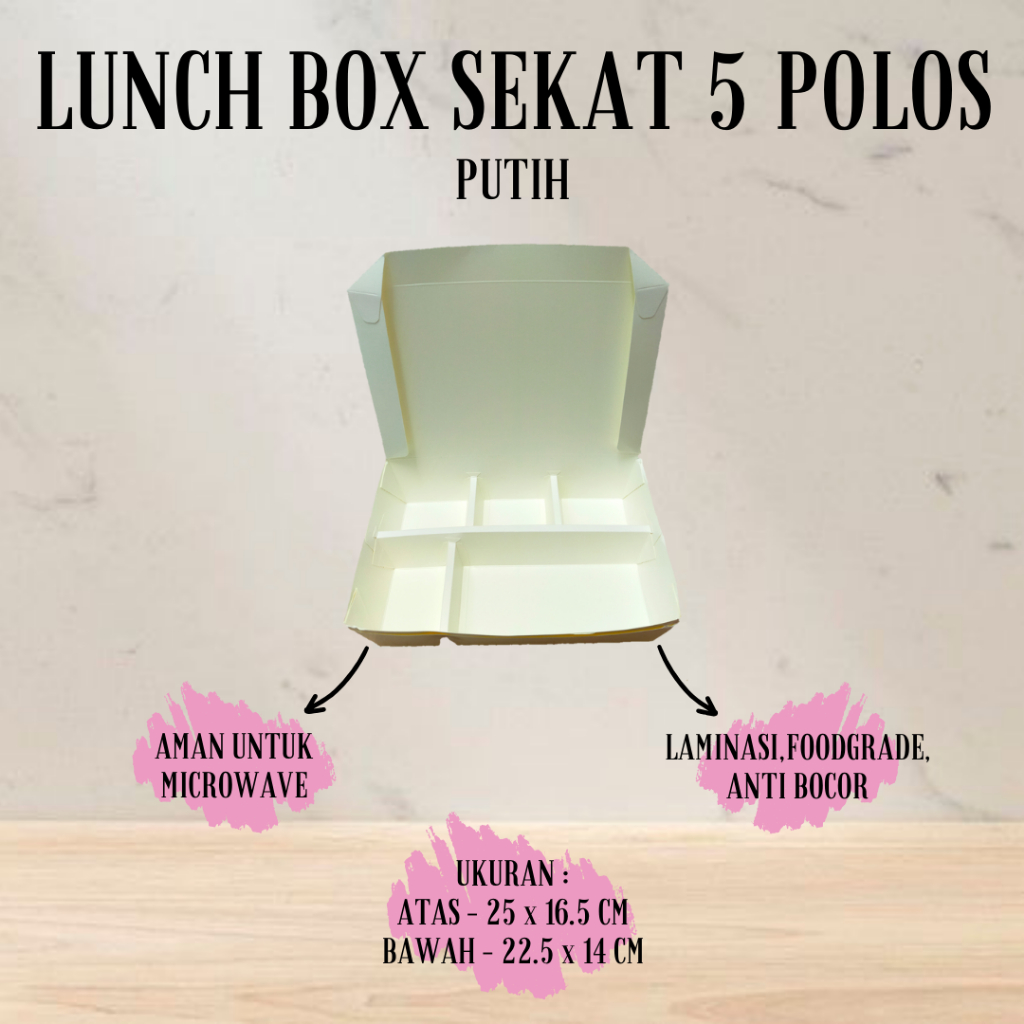 PAPER LUNCH BOX SEKAT 5 / LUNCH BOX PARTISI