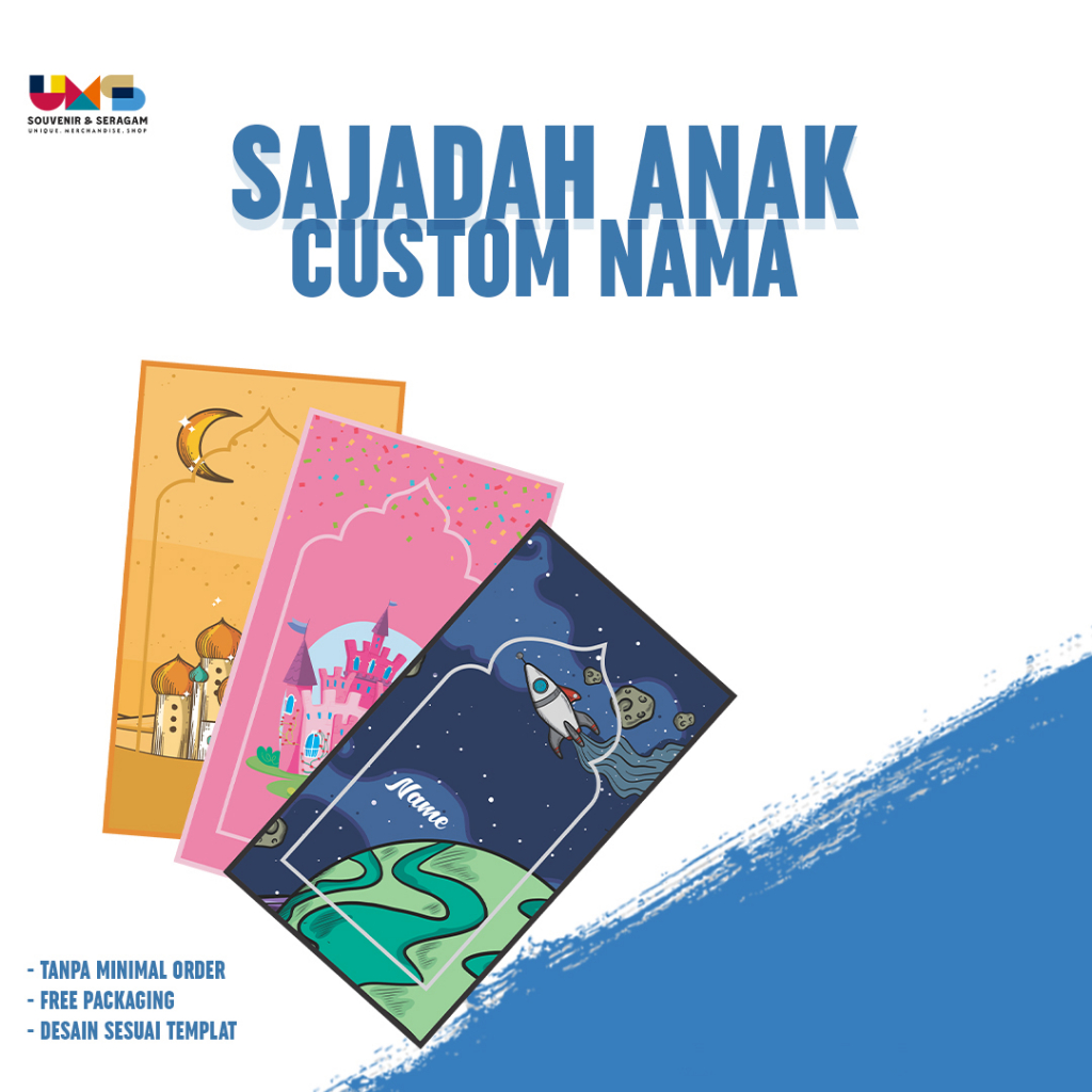 [COD] SAJADAH ANAK PRINTING CUSTOM NAMA