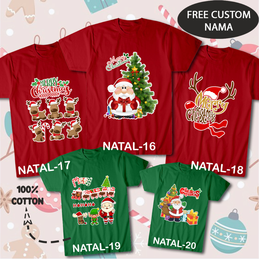 KAOS NATAL COUPLE KELUARGA / BAJU NATAL COUPLE KELUARGA / BAJU COUPLE FAMILY TEMA NATAL