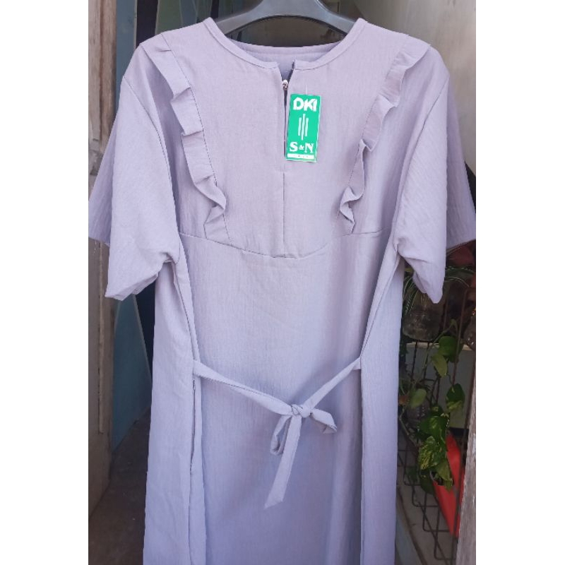 Daster kekinian kirana crinkel air flow retsleting depan busui dress kimono piyama keren serut dada 