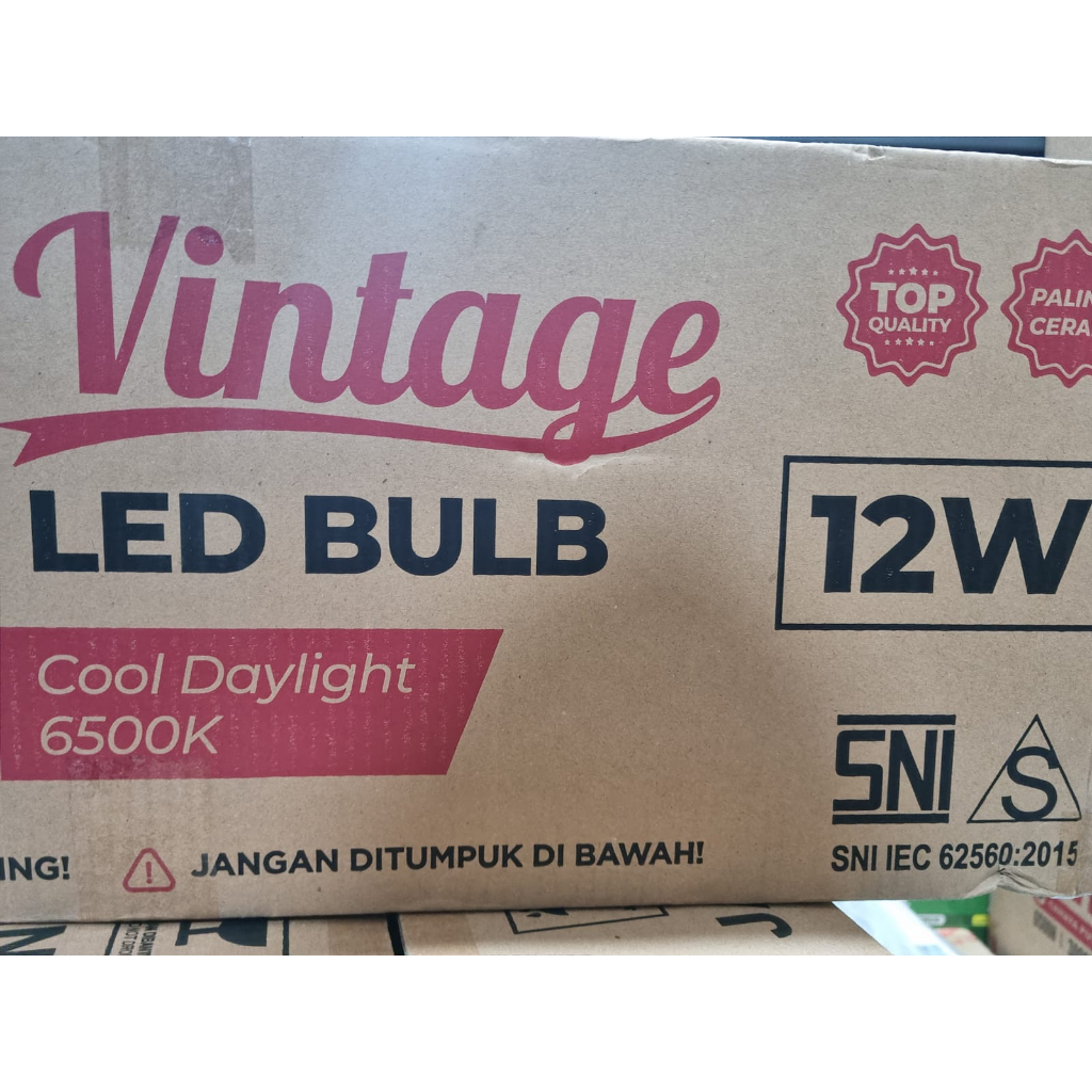 VISERO VINTAGE 12W / 12 Watt ( 1 DUS / 1 KOLI Isi 100 pcs ) Lampu Bohlam Led Bulb E27 Putih