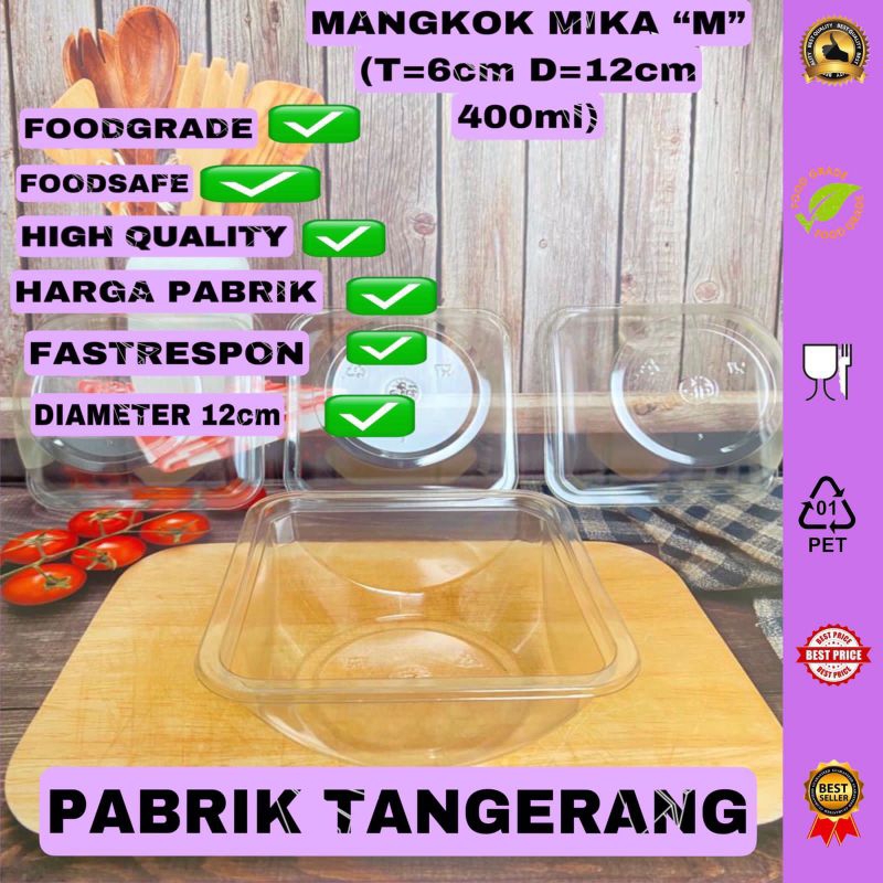 Mangkok mika uk M 400ml / mangkok mika salad / mangkok buah salad