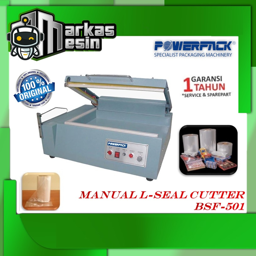L Bar Sealer POWERPACK BSF-501 Mesin Pemotong Plastik Shrink L Sealer GOMESIN