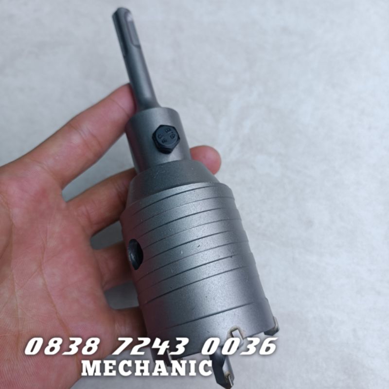 hollow core drill beton sds plus 50 mm set mata bor beton tembok hole saw beton 50 mm plus sds set