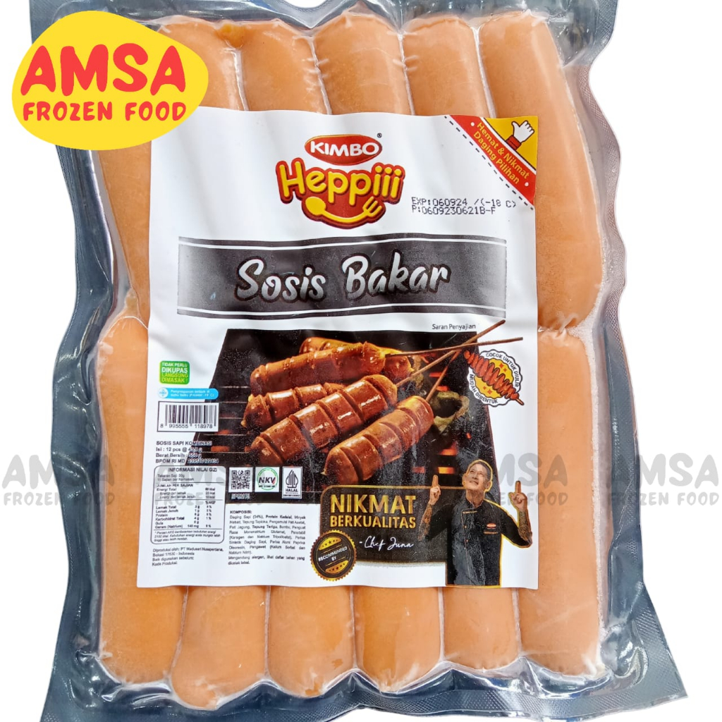 

Kimbo Sosis Bakar Heppiii 550 gr / Sosis Sapi Bakar