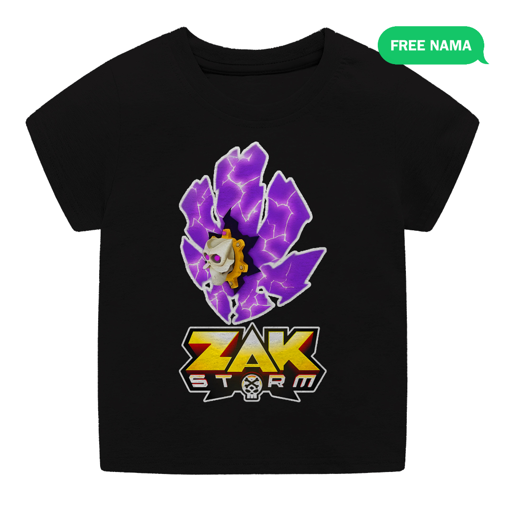 kaos baju anak zak storm free cetak nama