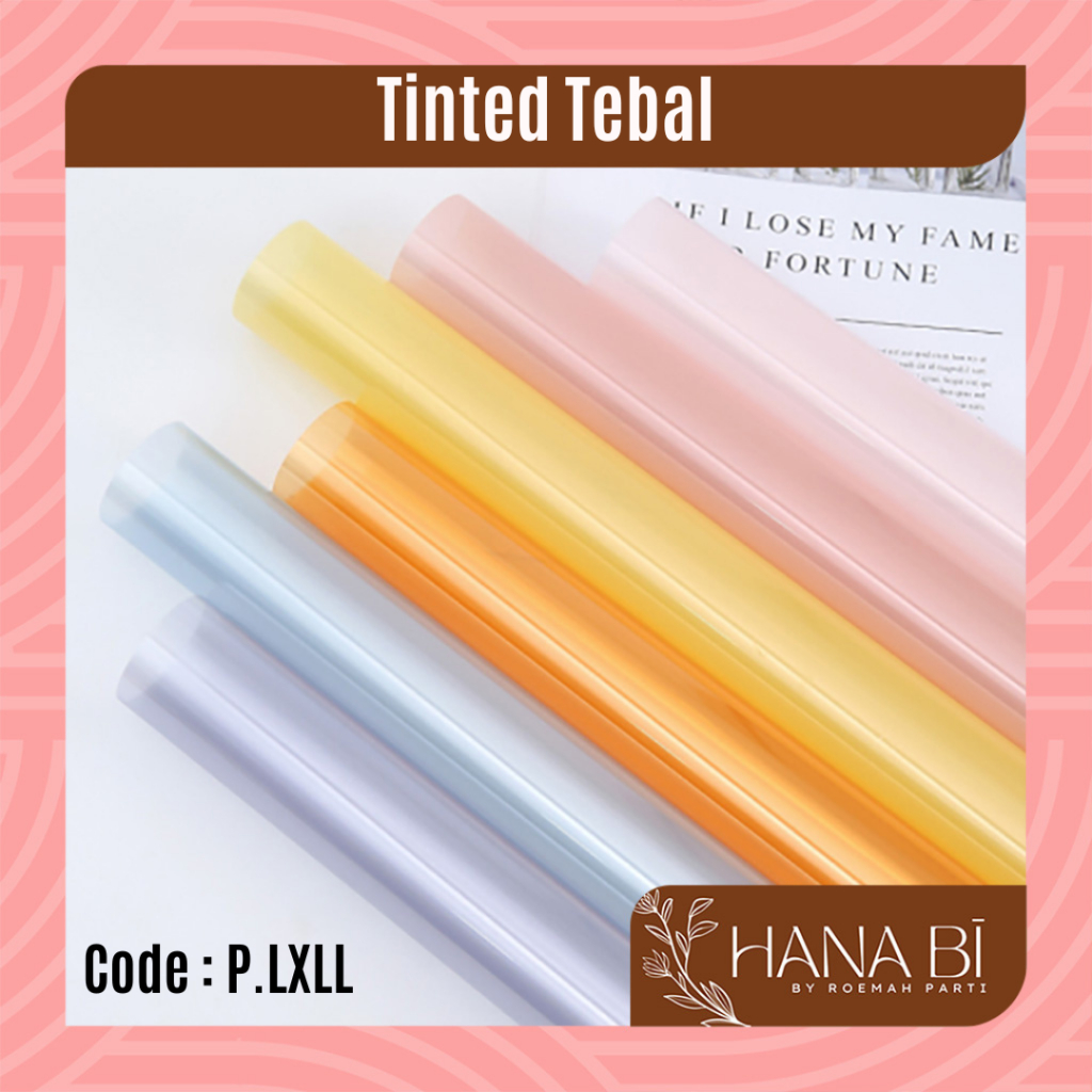 

5 Lembar Cellophane Semi Transparan Tinted Tebal Kertas Buket Bunga Korean OPP Film Waterproof Flower Wrapping Paper Calor P.LLXL