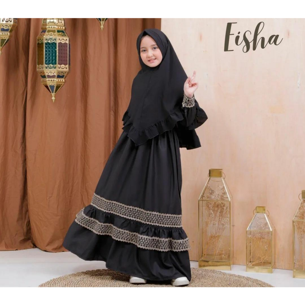 Eisha Dress / Gamis anak / Dress anak / Free Hijab