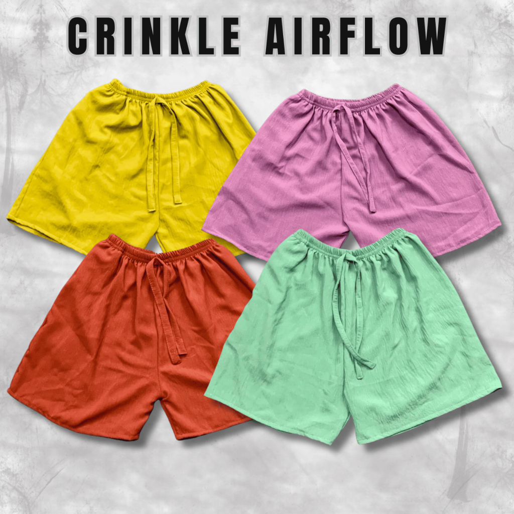 HASSI | HOT PANTS CRINKLE PREMIUM | CELANA PENDEK WANITA | CELANA PENDEK TALI CRINKLE AIRFLOW