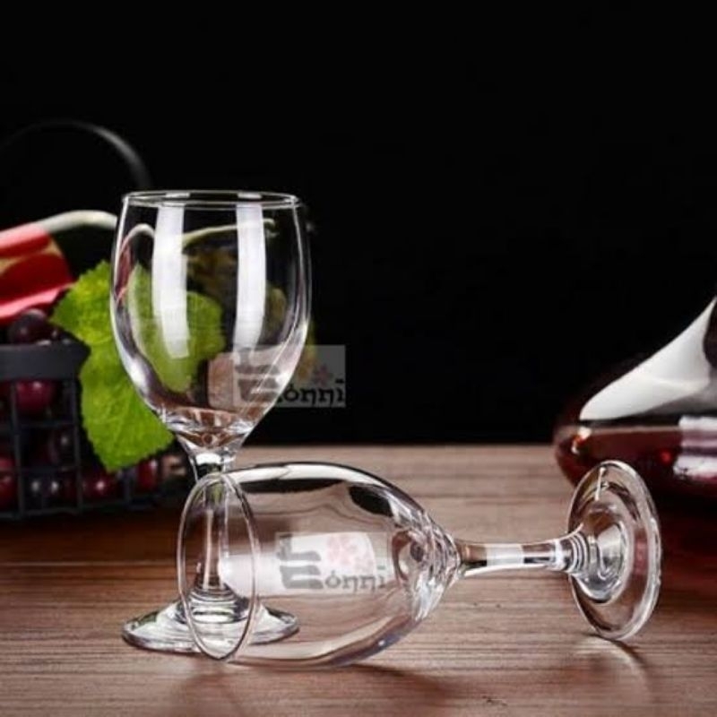 Gelas kaca berkaki / gelas bekaki / gelas anggur / gelas wine / isi (6 PCS) / gelas sloki / gelas ta