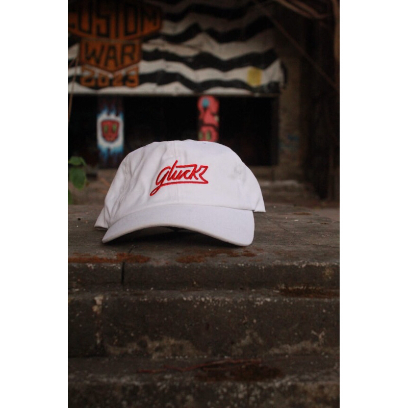 GLUCK DAD HAT//DAD HAT WHITE UNISEX DISTRO//gluckbali13