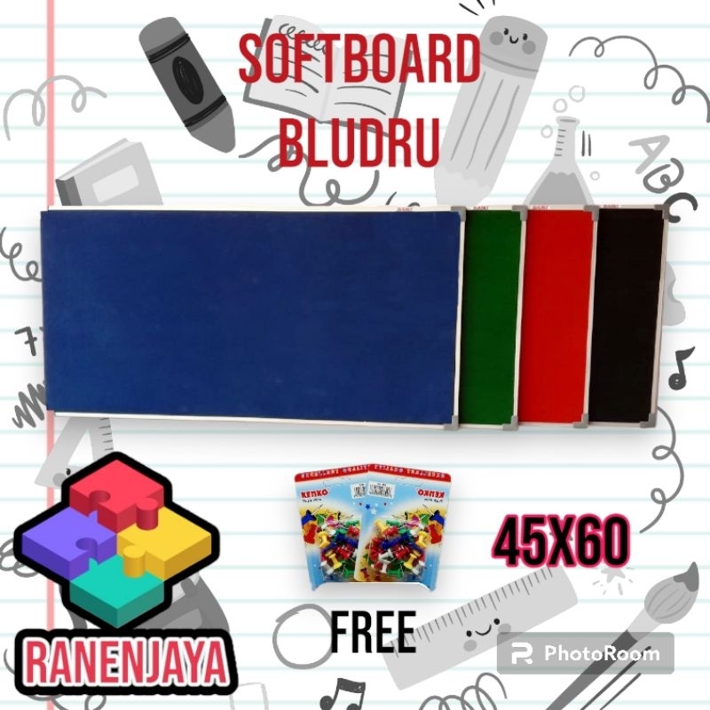 

softboard/papan mading RanenJaya bludru warna uk 45x60 Cm