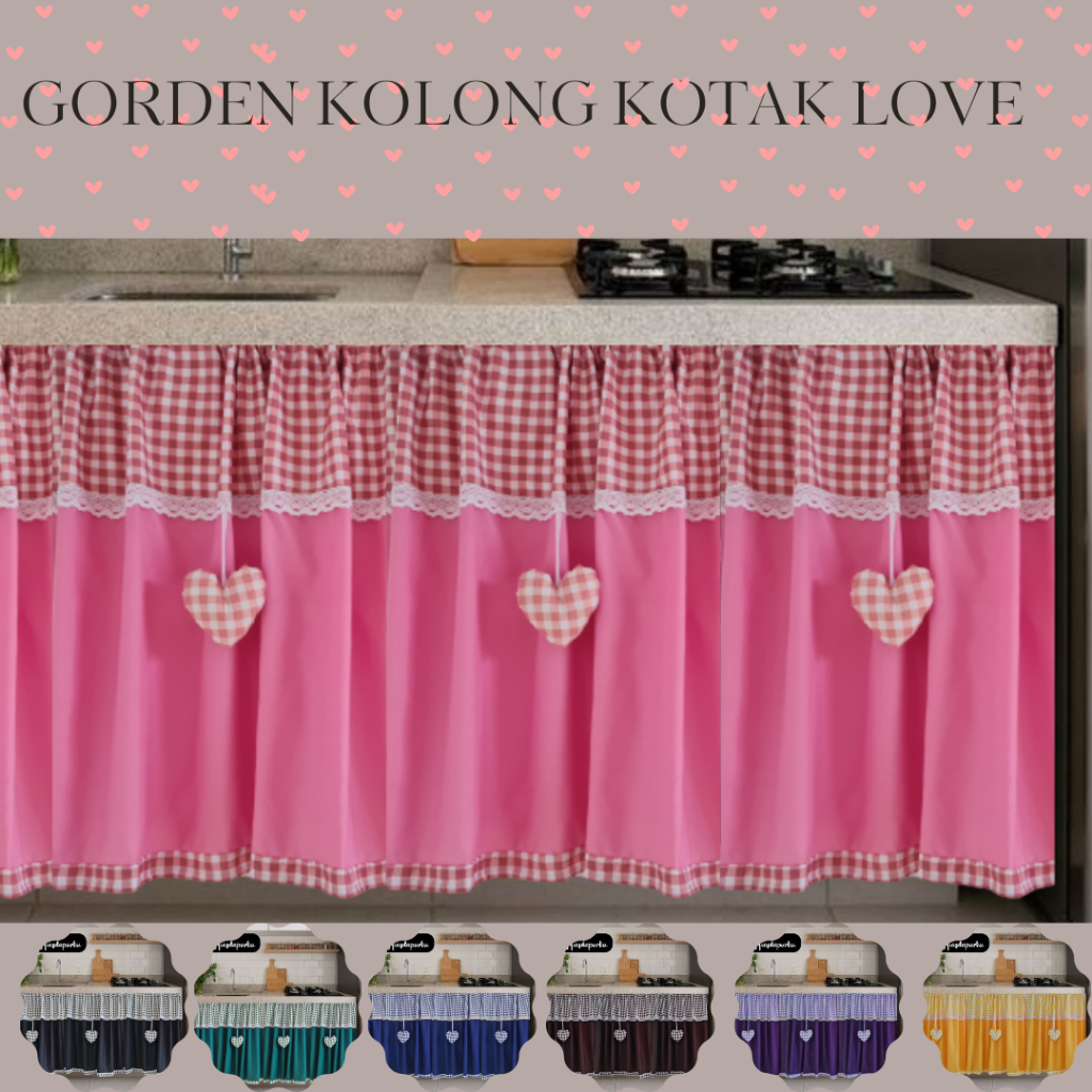 Gorden Kolong Dapur/Tirai Kolong Dapur/Tirai jendela kecil/Kotak love.