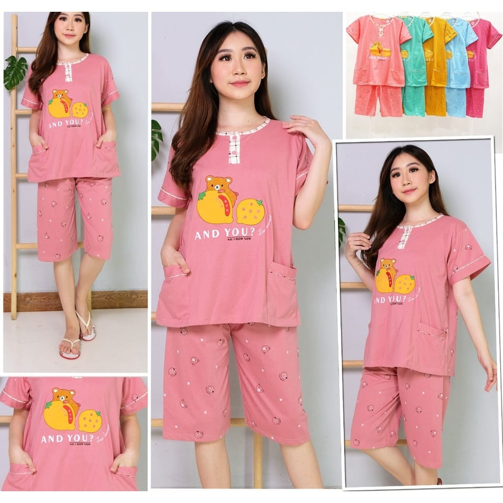 baju tidur setelan kulot dewasa jumbo