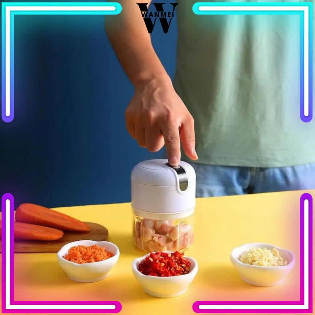 WM Mini Blender Garlic Chopper Electric Portable Blender Food Processor Meat Grinder Pengisar Serbag