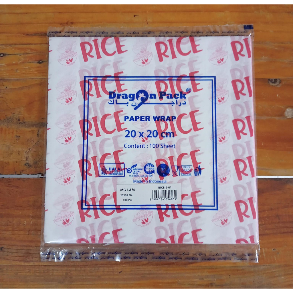 

DP SANDWICH PAPER RICE 2-01 20X20 ISI 100 BUNGKUS ROTI ANTI LENGKET